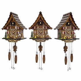HUGE HAPPINESS cuckoo clock wall art wood case showcases handcrafted details and rustic charm