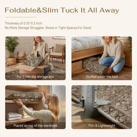 HUGEAR bedroom rug adds soft texture beside the bed