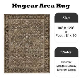 HUGEAR floral 8x10 rug in living room enhances warmth and ambiance
