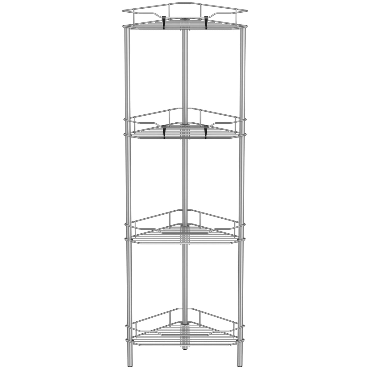 HuggieGems 4-tier corner shower caddy assembly for quick setup and organized bath essentials.