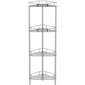 HuggieGems 4-tier corner shower caddy assembly for quick setup and organized bath essentials.