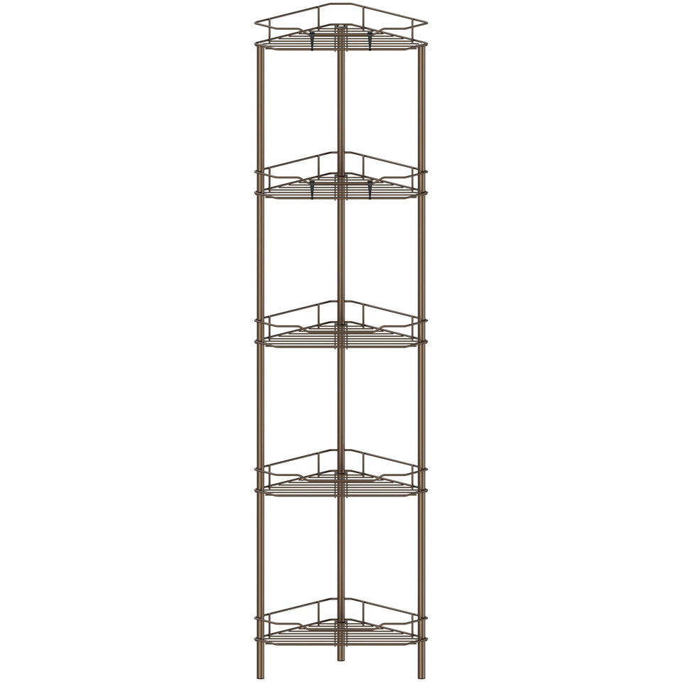 HuggieGems 5 Tier Corner Shower Caddy shows compact storage for bath items