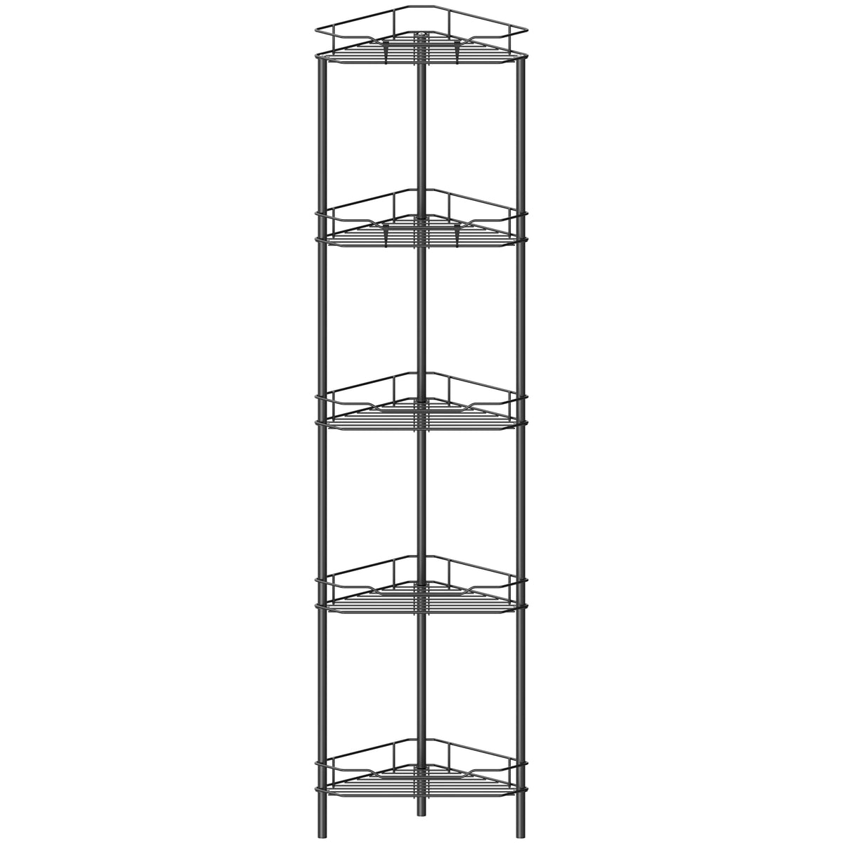 HuggieGems 5 tier corner shower caddy rustproof ideal for compact bathrooms