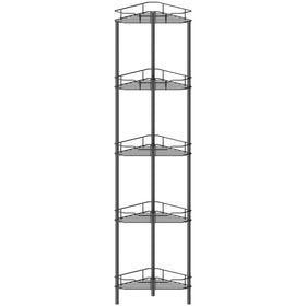 HuggieGems 5 tier corner shower caddy rustproof ideal for compact bathrooms