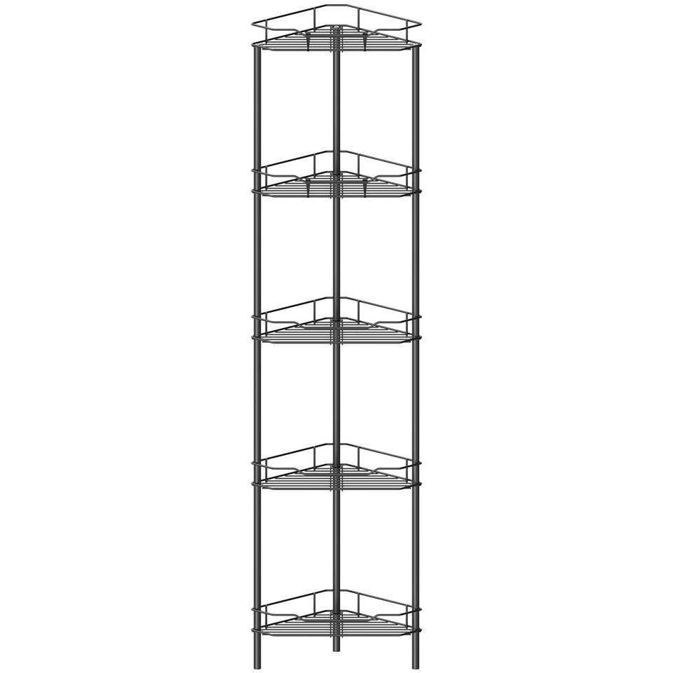 HuggieGems 5 tier corner shower caddy rustproof ideal for compact bathrooms