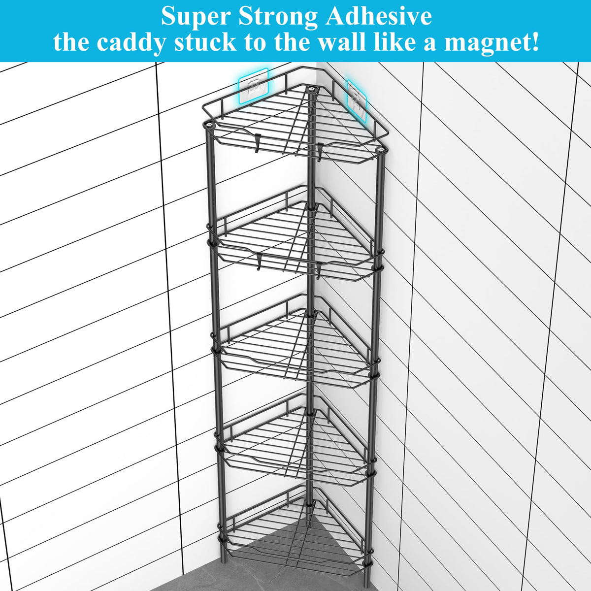 HuggieGems bathroom stand rack for sturdy storage in black