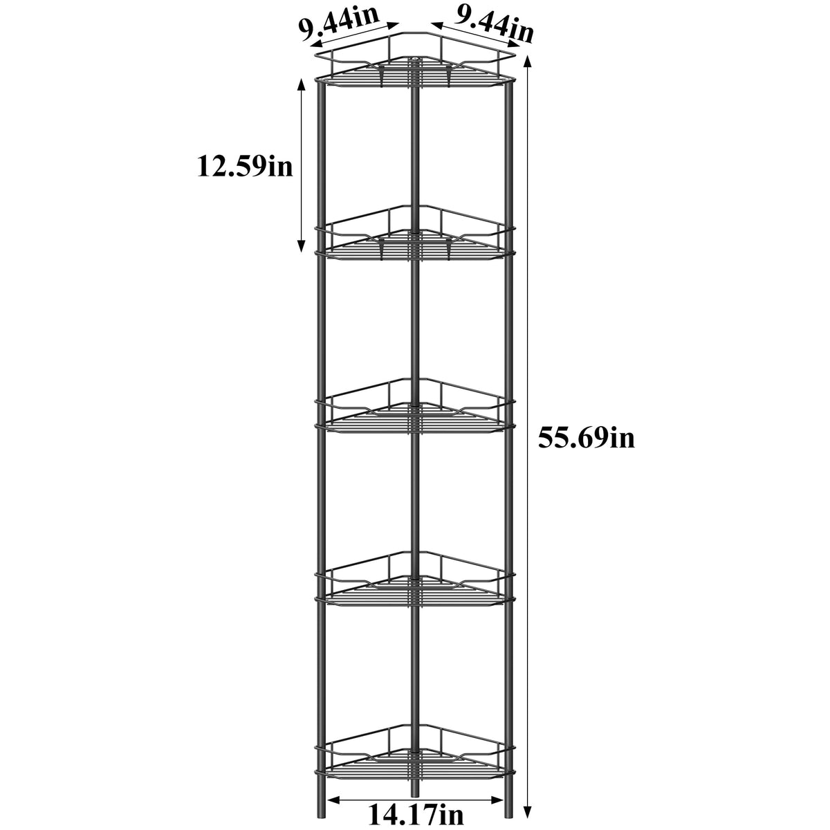 HuggieGems black finish shower caddy adds sleek bathroom style