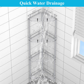 HuggieGems drain-easy design helps water drain away from shelves.