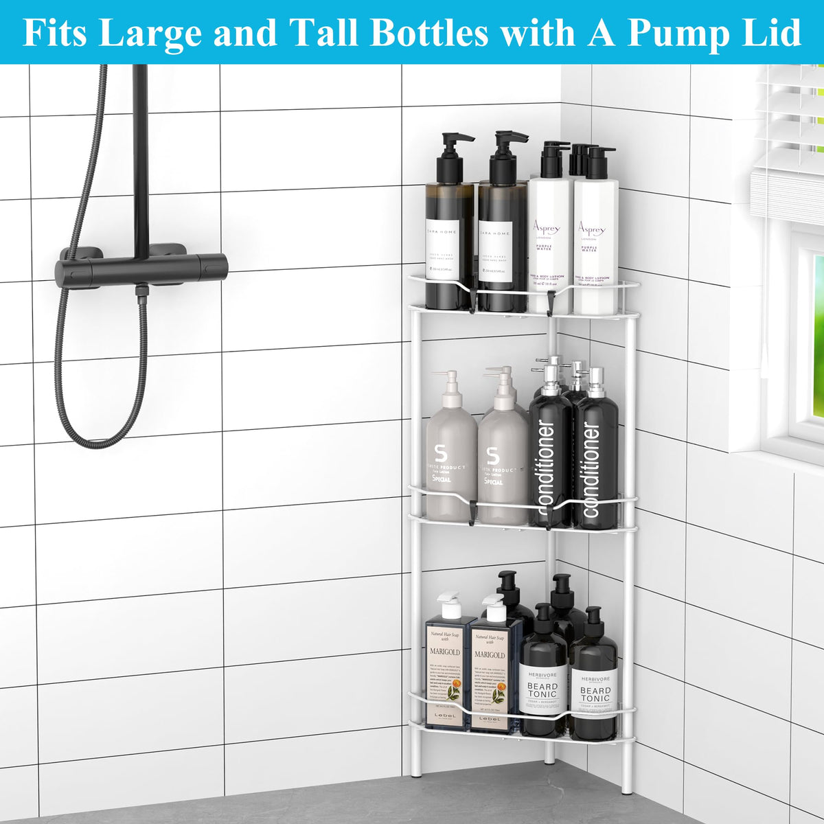 HuggieGems easy assembly to save time when organizing your shower essentials