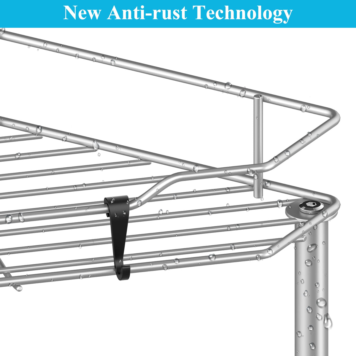 HuggieGems rustproof shower caddy resists moisture for long-lasting use.