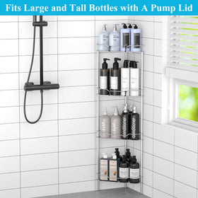 HuggieGems sturdy floor-standing rack provides stable bathroom storage.