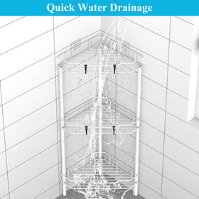 HuggieGems white bathroom organizer for modern, bright showers