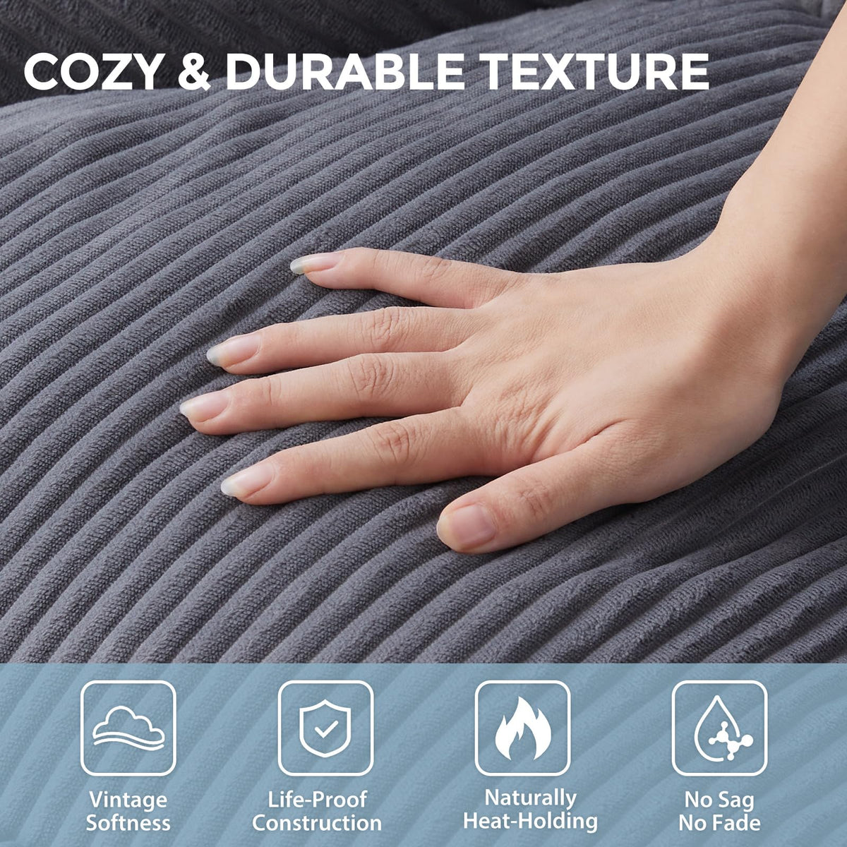 HUGHEAVEN high-density foam filling provides supportive comfort.