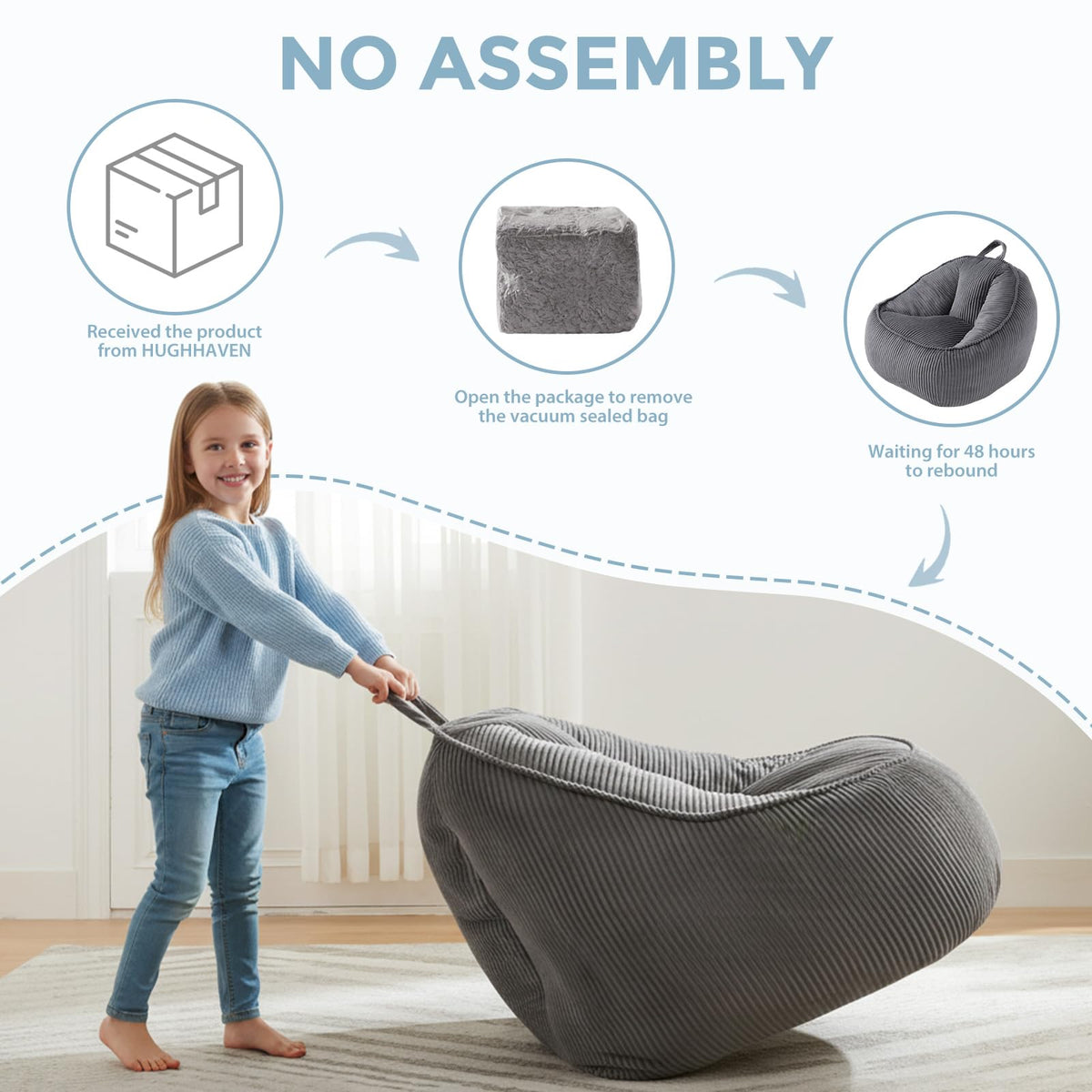 HUGHEAVEN lightweight chair easy to move between rooms.