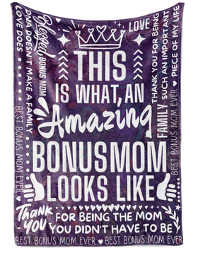 Huglanket Bonus Mom blanket design with heartfelt message for gifting