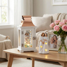 HugMemories LED lantern with remote and timer for easy ambiance