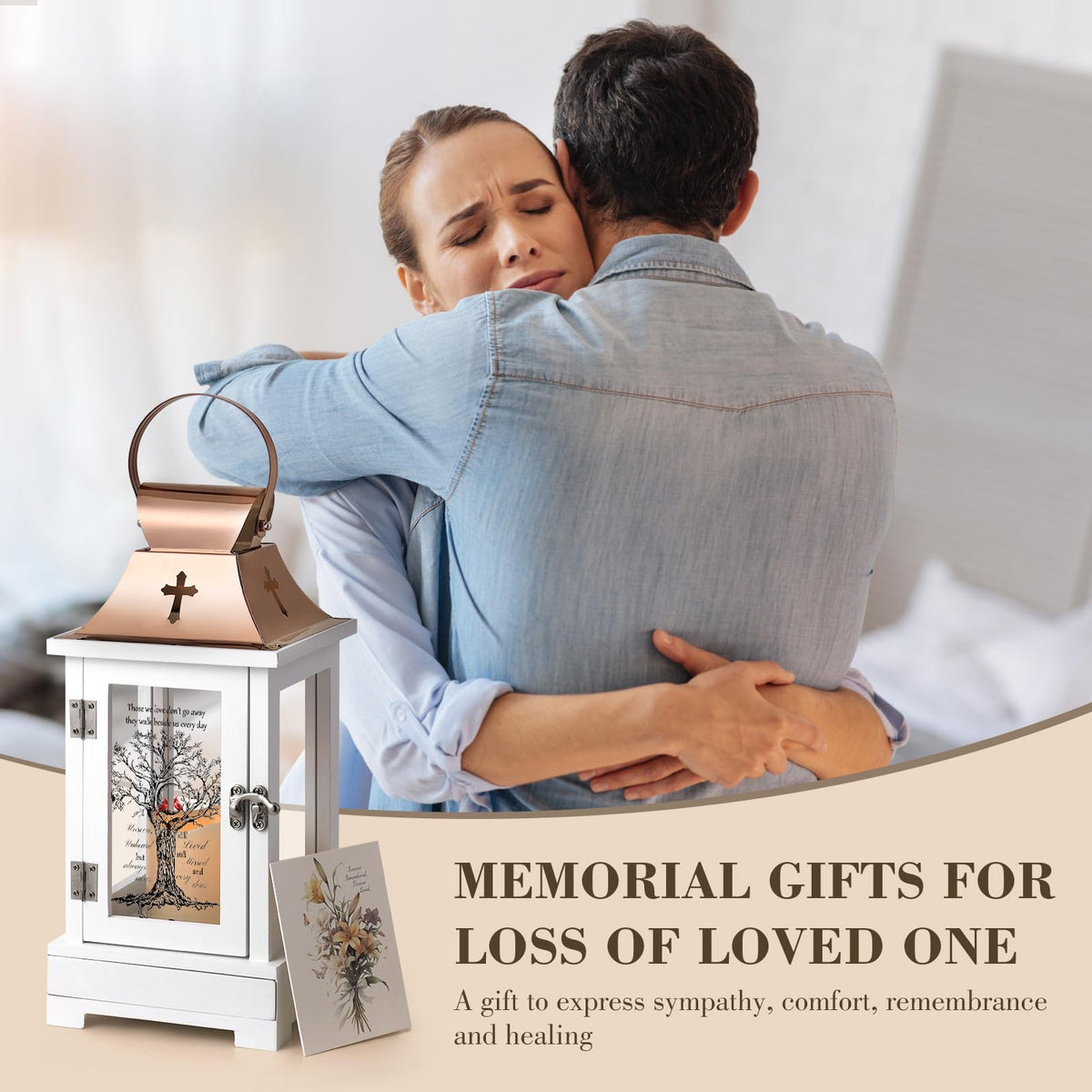 HugMemories remote-controlled lantern lets you adjust brightness and set timers.