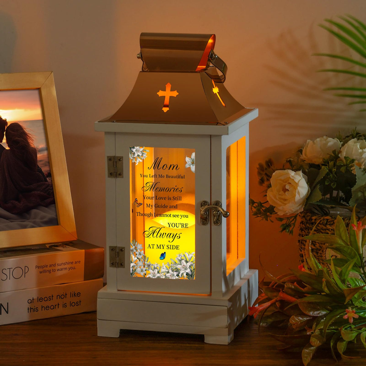 HugMemories flameless candle provides safe, comforting glow.