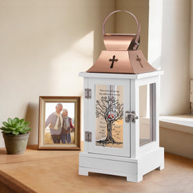 HugMemories solid wood and rust-resistant metal lantern preserves memories for years.