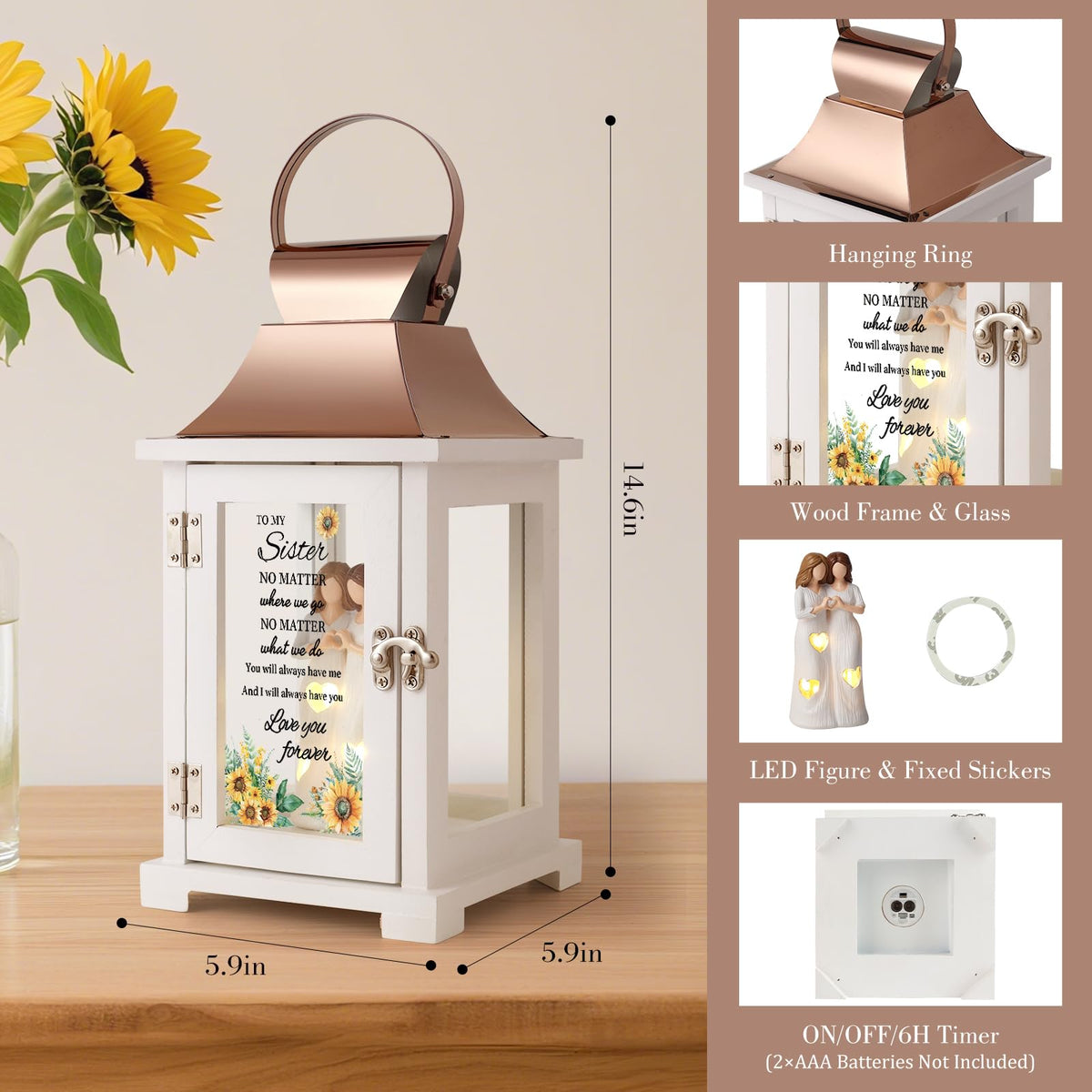 HugMemories sister figurine with built-in LED light for cozy bedside ambiance.