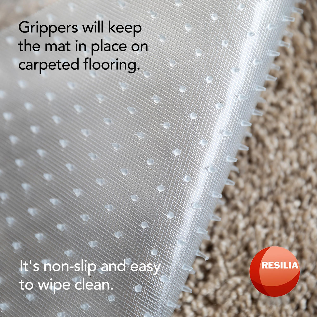 Cut-to-fit protection for doorways with HugsandTails carpet protector.