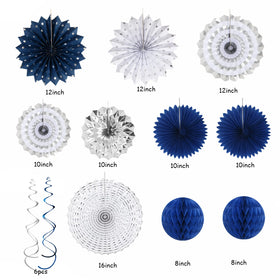 Hugtmr navy-blue white-silver tassel garland adds festive texture