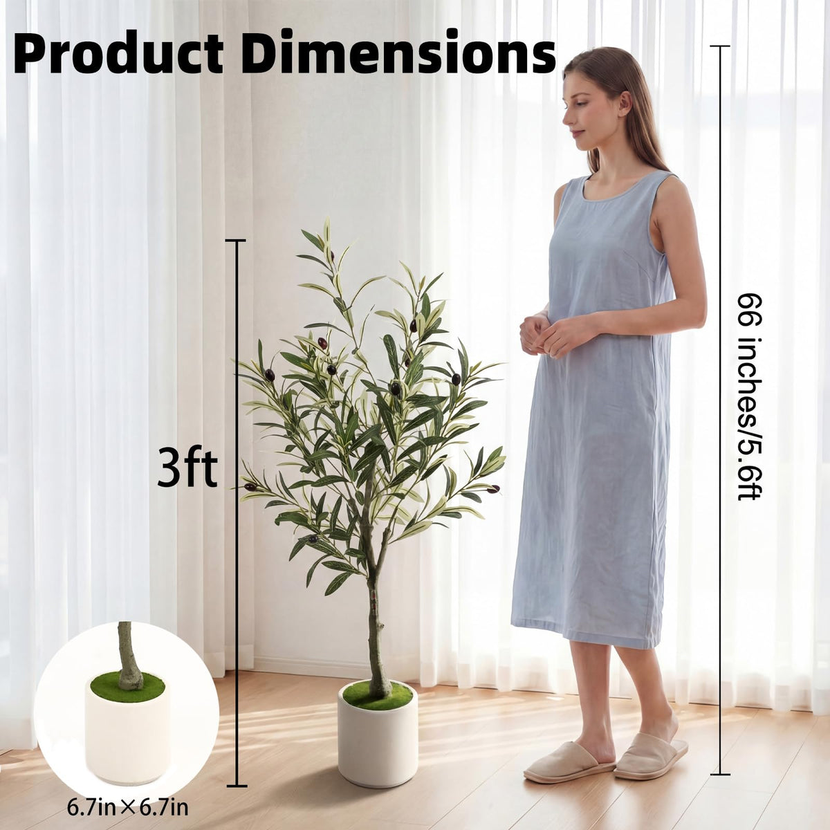 Huhemy artificial olive tree in pot adds natural charm to homes and offices
