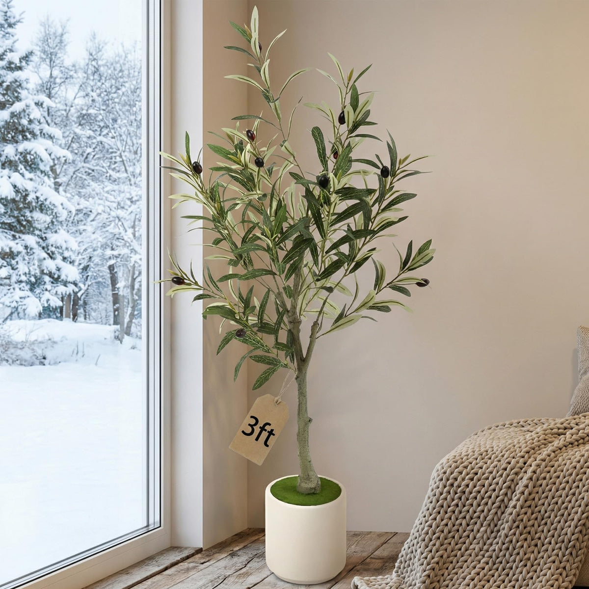 Huhemy durable fade-resistant faux tree suits high-traffic spaces