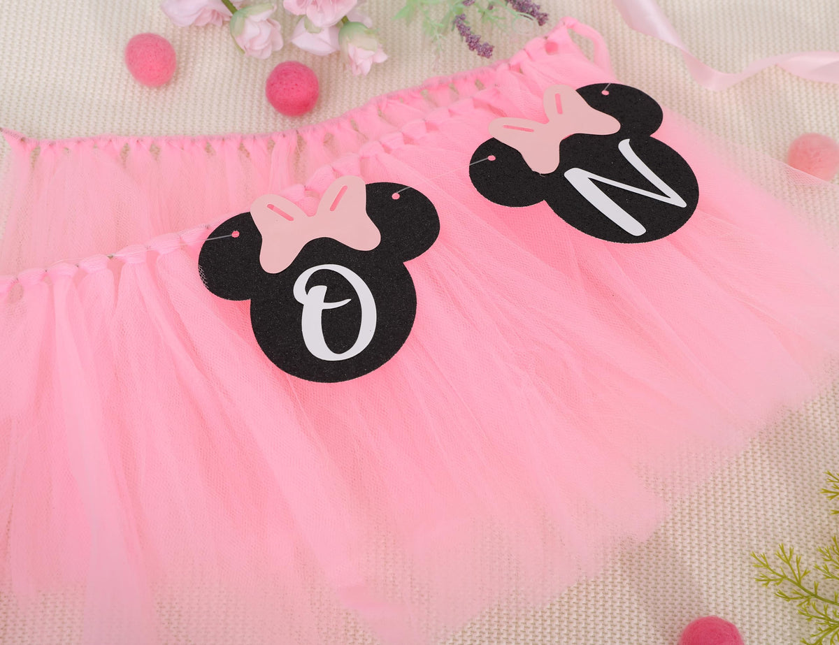 HUHJRUAR Mouse One banner charms cake smash photos and smiles