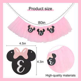 HUHJRUAR Mouse One banner close-up showing a cute pink motif for photo moments