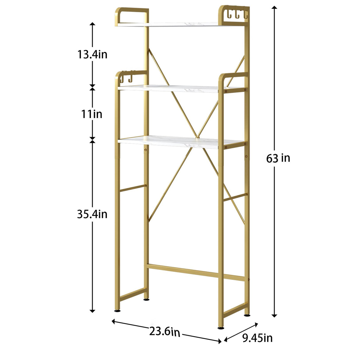 Huhote bathroom shelf over toilet emphasizes elegant frame design for chic storage.