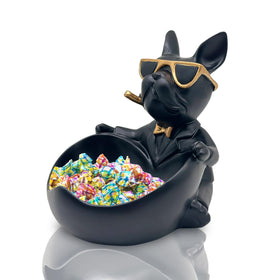 Huhote Bulldog heart bowl candy dish for home or office decor and easy snack storage