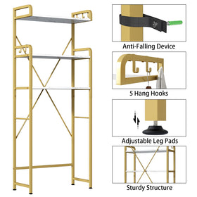 Huhote X-shaped back brace enhances shelf stability.