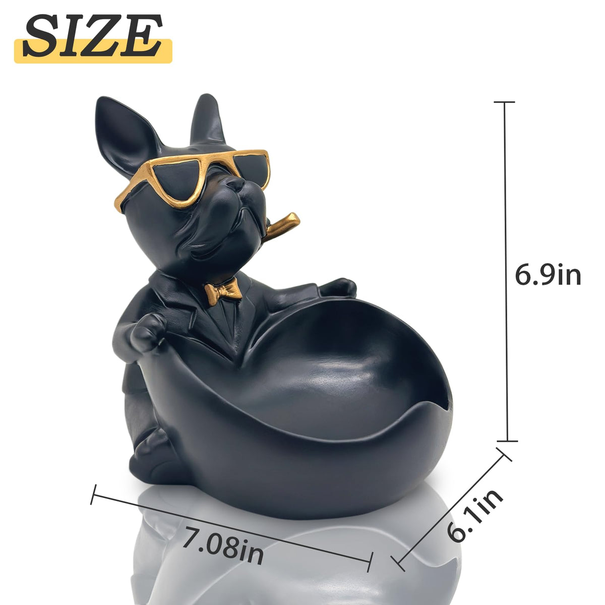 Huhote Resin Bulldog statue serves as a chic desk ornament and conversation starter