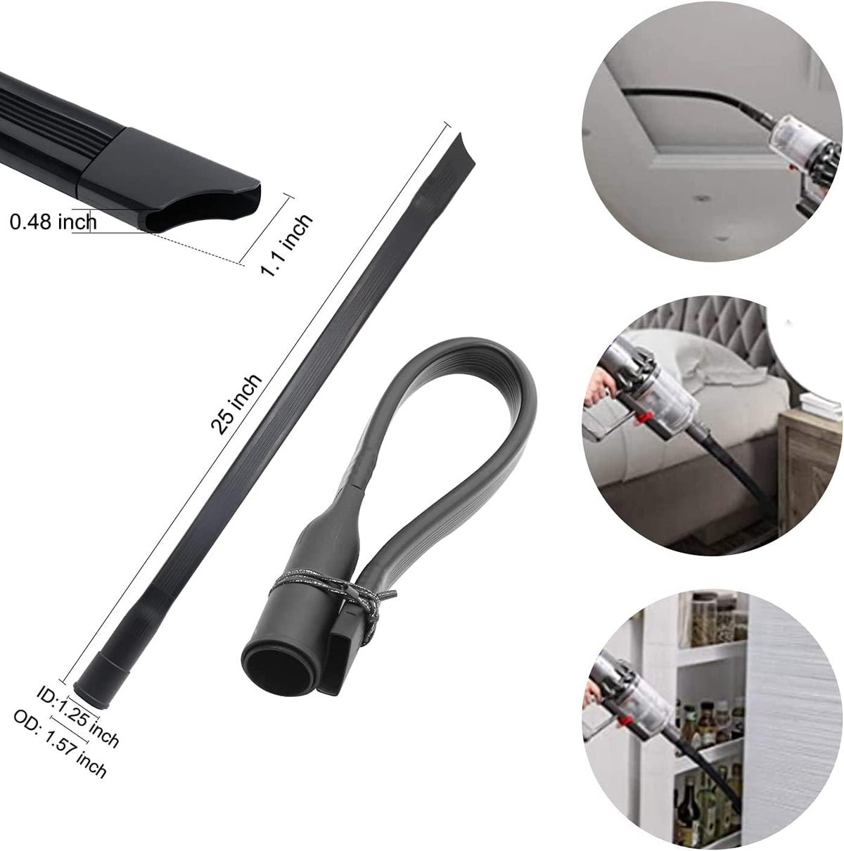 HUIAWAY 2-in-1 crevice tool versatile for tight gaps and edge cleaning