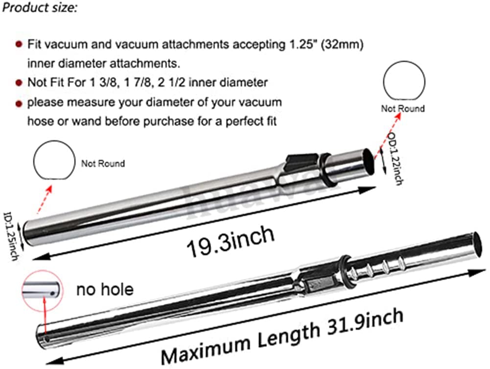 HUIAWAY telescoping wand chrome connection shows friction-fit compatibility with hoses.
