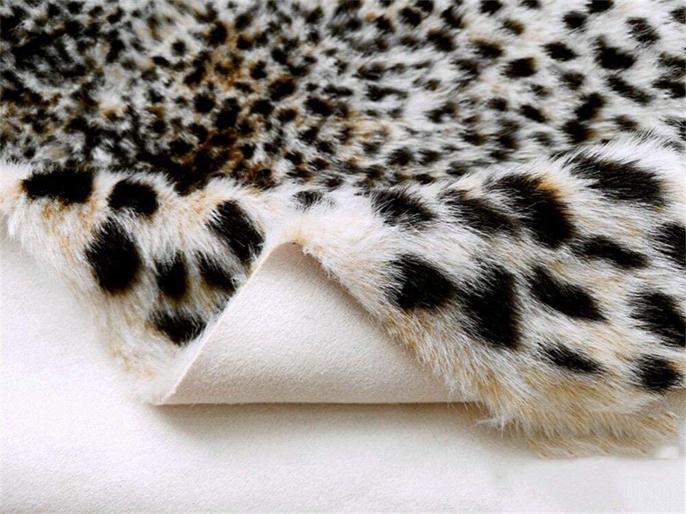 Huichenxing2021FURSTORE leopard-print area rug shows soft backing for gentle floor feel