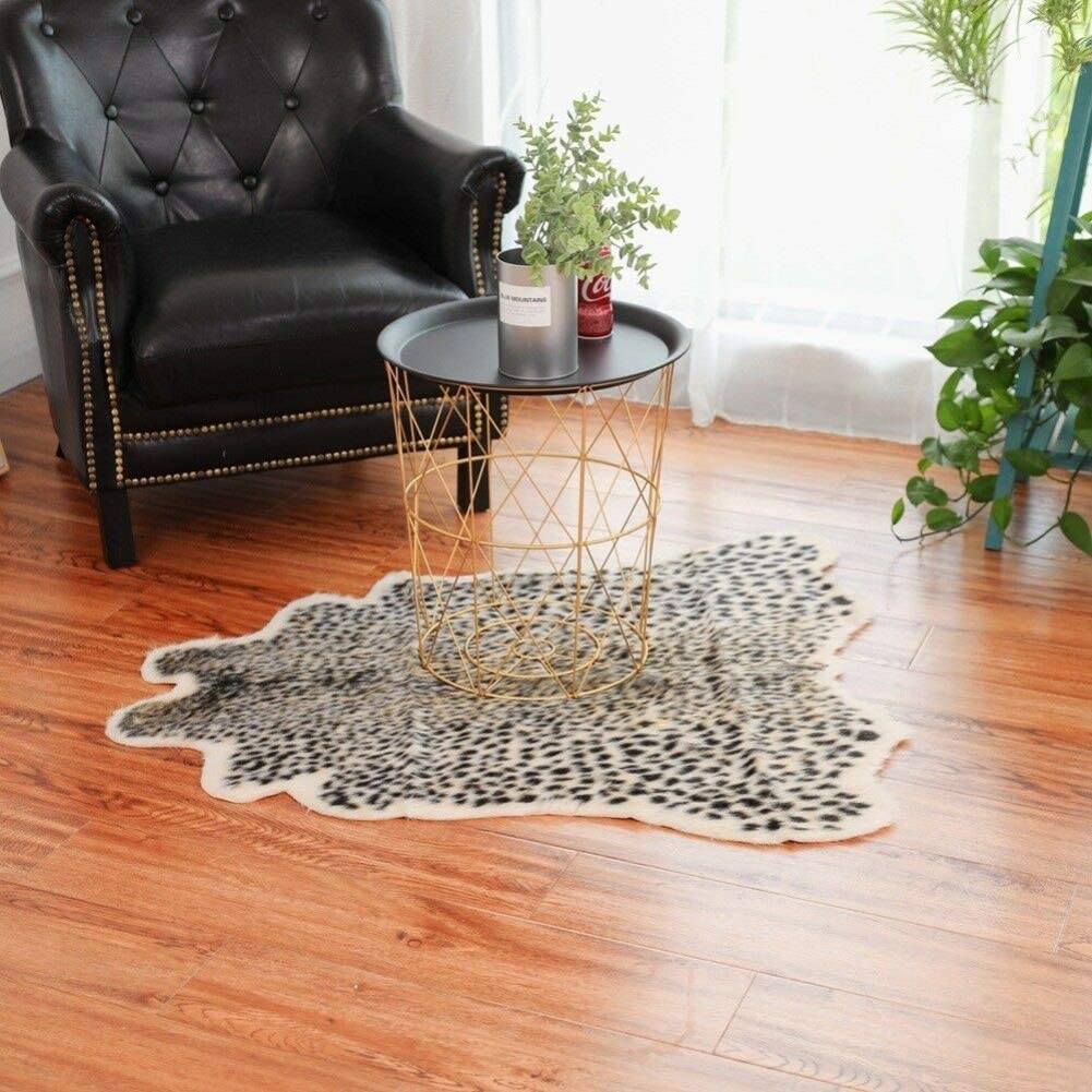 Huichenxing2021FURSTORE leopard-print area rug easy-care and simple cleaning