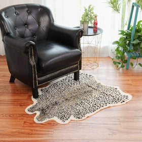 Huichenxing2021FURSTORE leopard-print area rug placed at entryway path