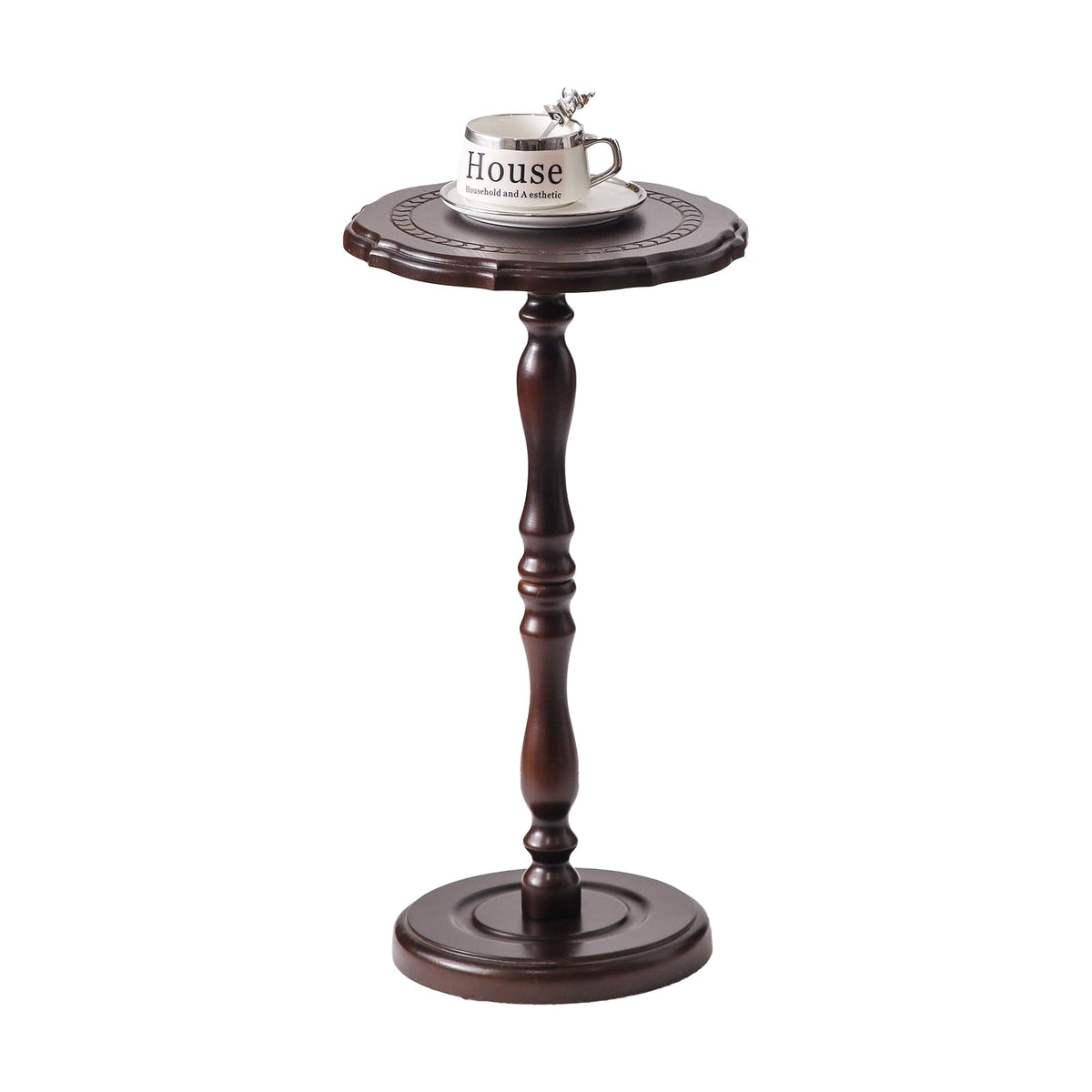 HuiDao solid wood round side table top view highlighting sturdy construction for any room