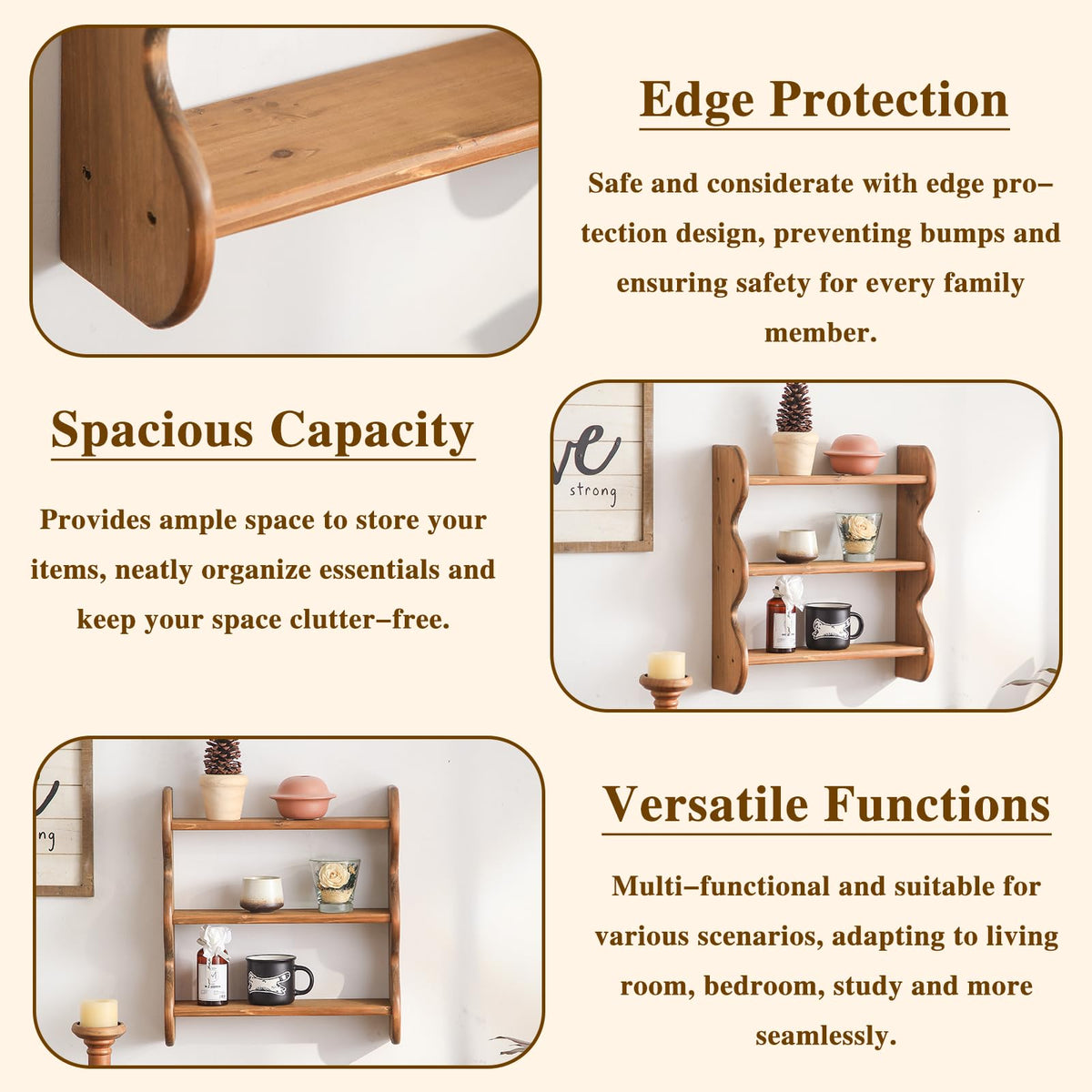 HuiDao three-tier storage helps organize books, plants, and mugs.