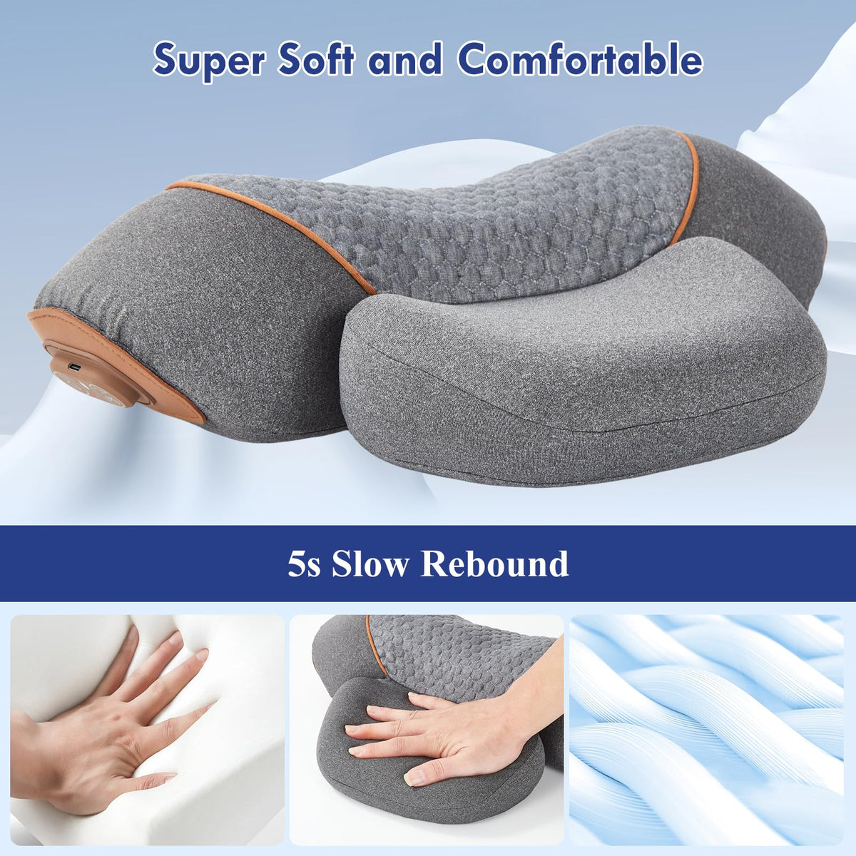 Huieo ergonomic memory foam neck pillow supports posture during long days