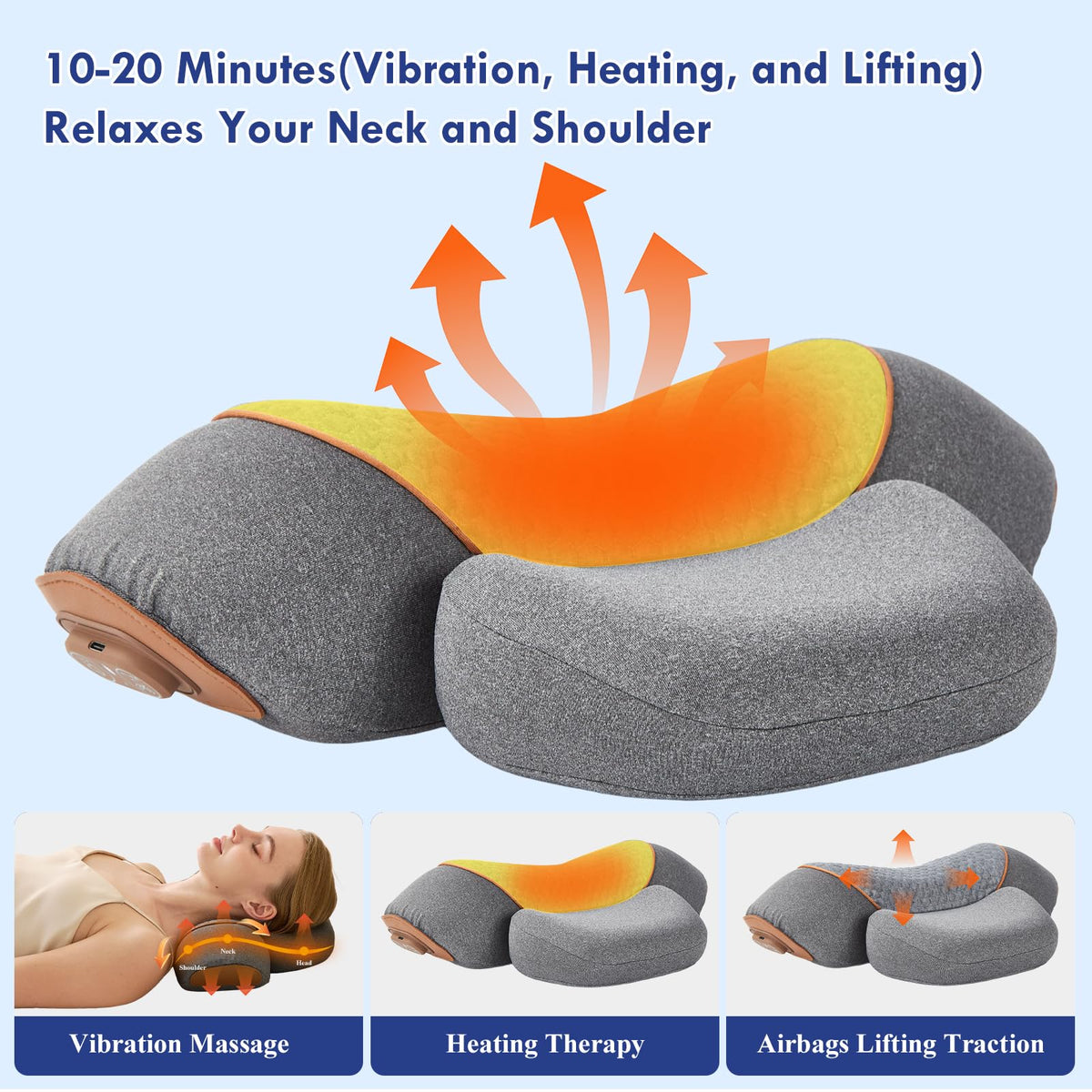 Huieo steady-heat design helps relax tight neck muscles.