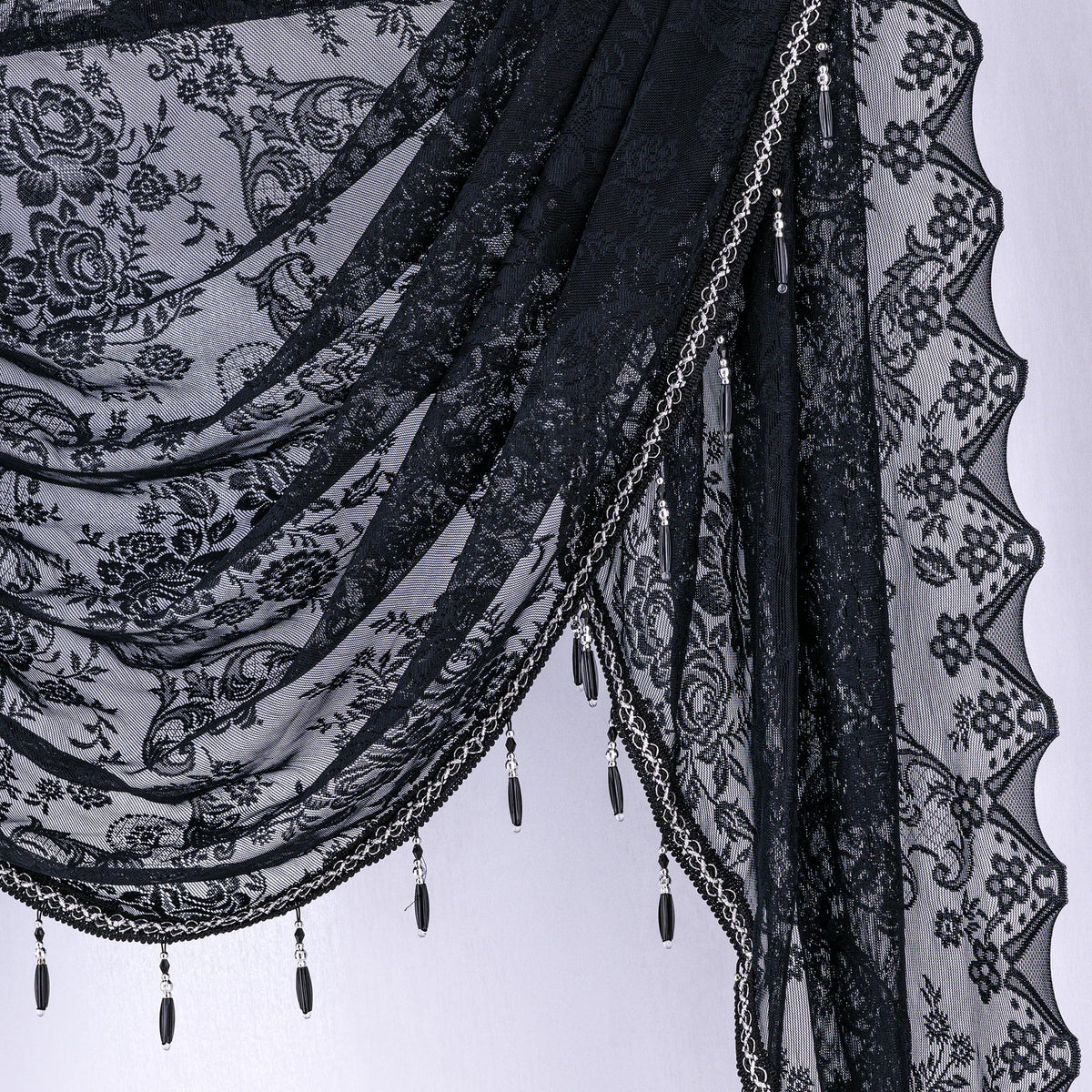 Huierxun rod-pocket valance hanging on a standard rod