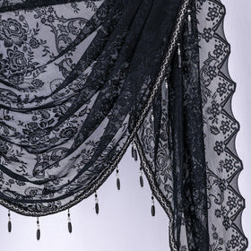 Huierxun rod-pocket valance hanging on a standard rod