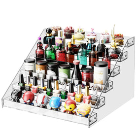 HUITAI acrylic display shelf 6-tier showcases perfumes with high visibility.