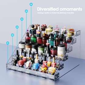 HUITAI perfume organizer in transparent acrylic keeps fragrance bottles neatly arranged.