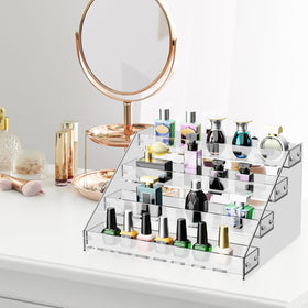 HUITAI tiered display stand maximizes space for cosmetics and collectibles.