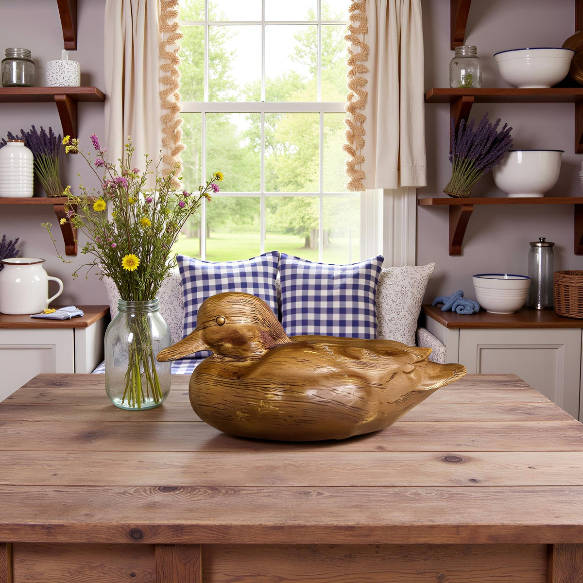 Huitony duck artwork adds a cheerful focal point to any space.