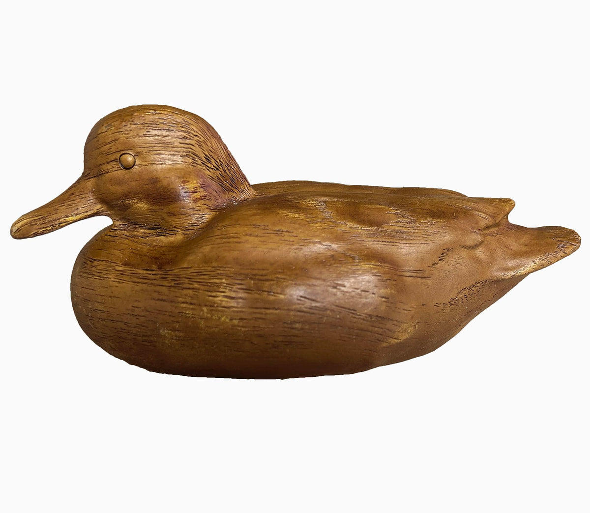 Huitony duck statue with hand-carved details for durable, fade-resistant brown home decor.